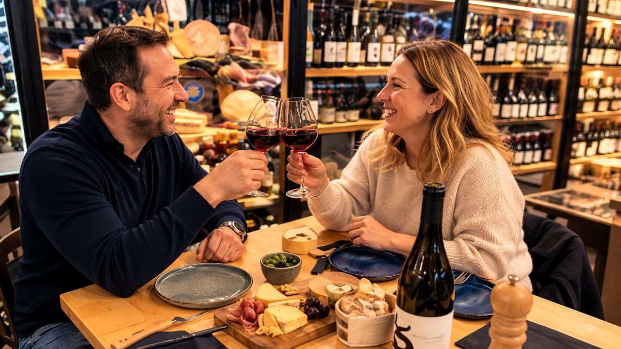 Degustazione di formaggi e vini in una formaggeria a Ginevra