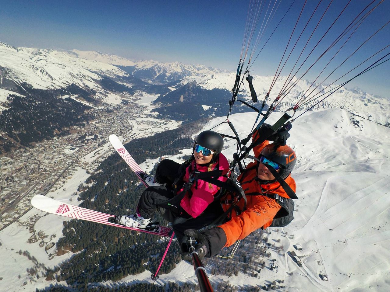 Ski and Fly Klosters from Gotschnagrat
