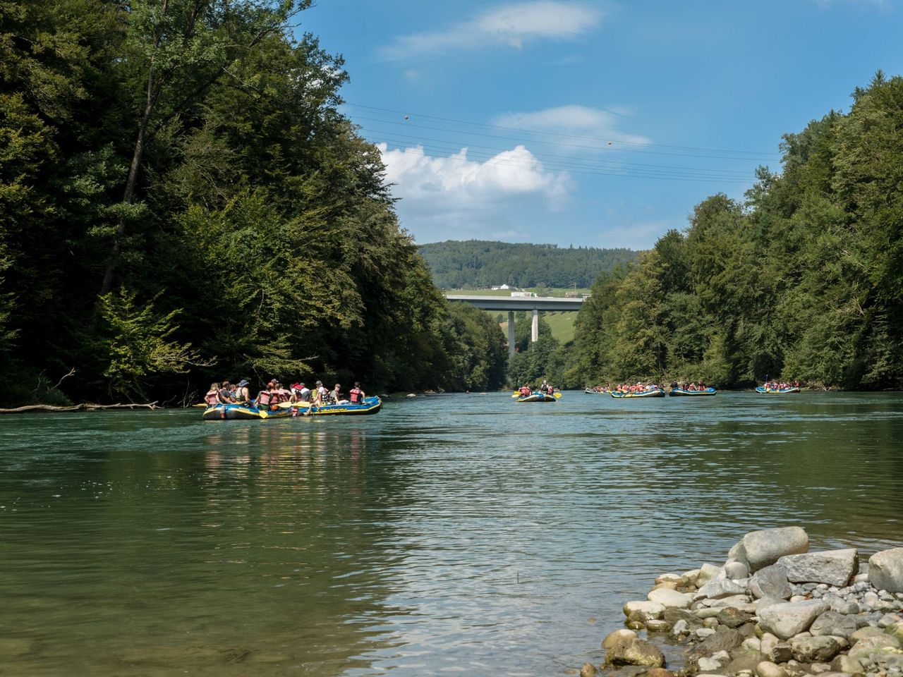 Schlauchboot Tagestour Reuss von Bremgarten nach Gebenstorf
