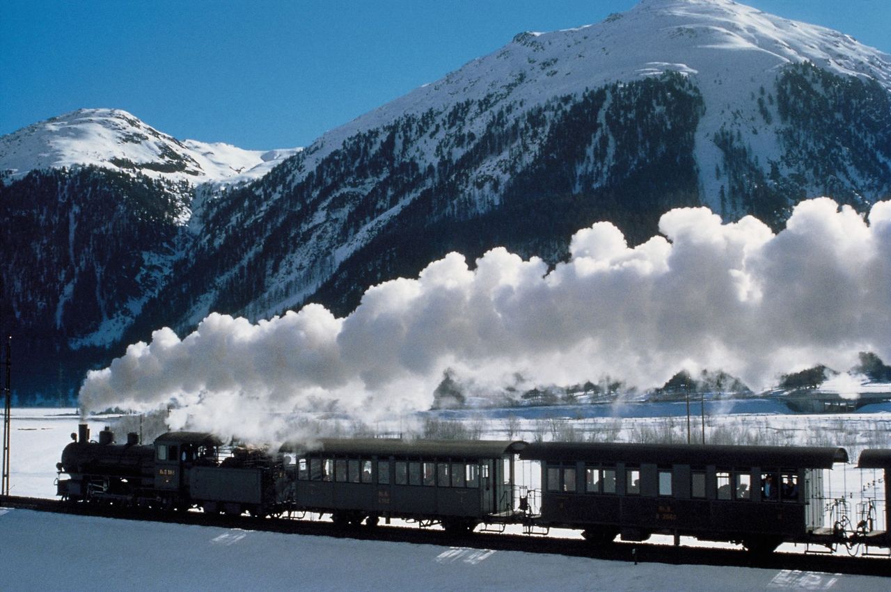 Dampffahrt Engadin Albula Rhätische Bahn ab Samedan