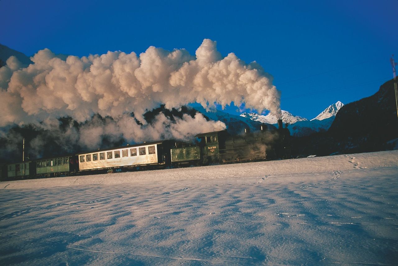 Dampffahrt Engadin Albula Rhätische Bahn ab Samedan