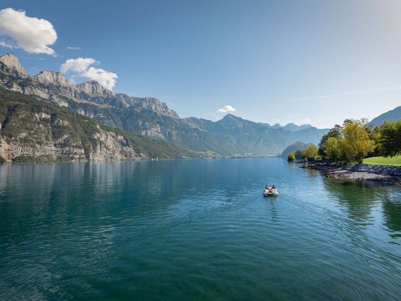 Pedalo Picknick auf dem Walensee 
