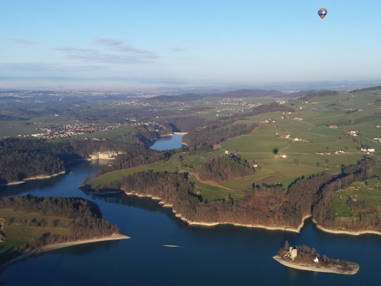 Ballon Abendflug über das Schweizer Mittelland ab Fribourg