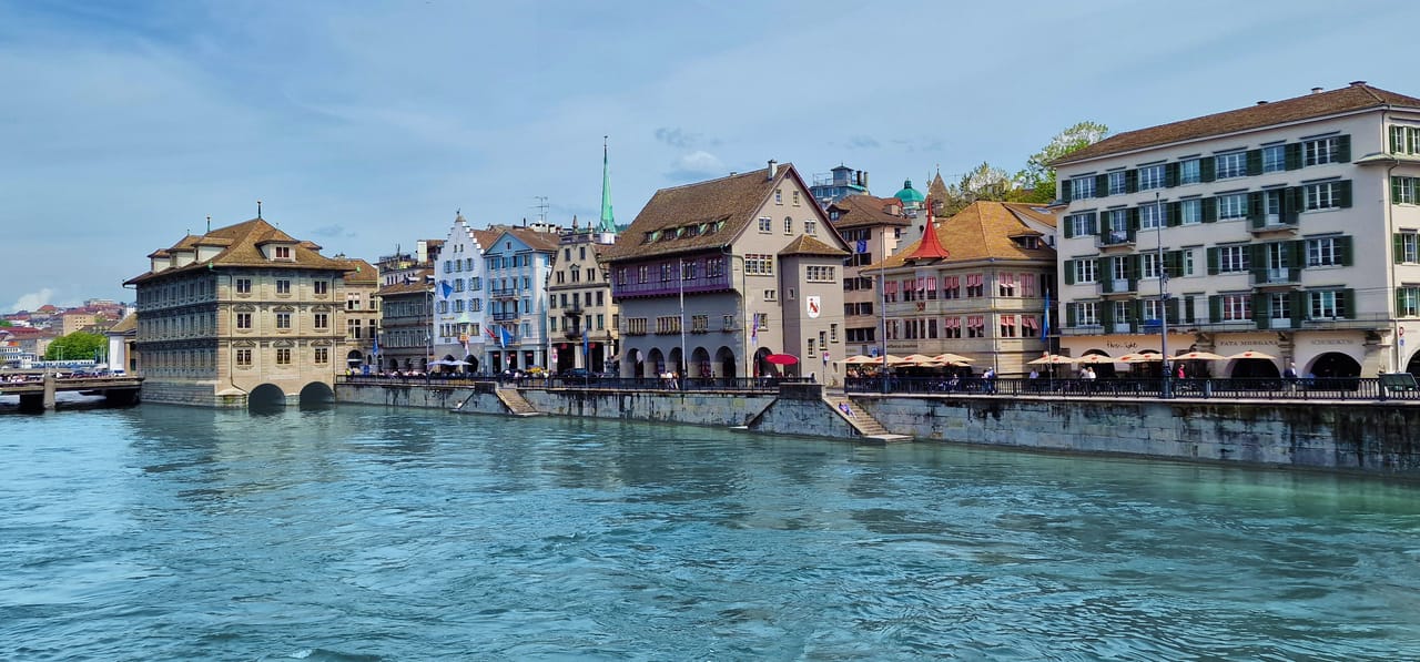 Zurich city tour in an open panorama bus