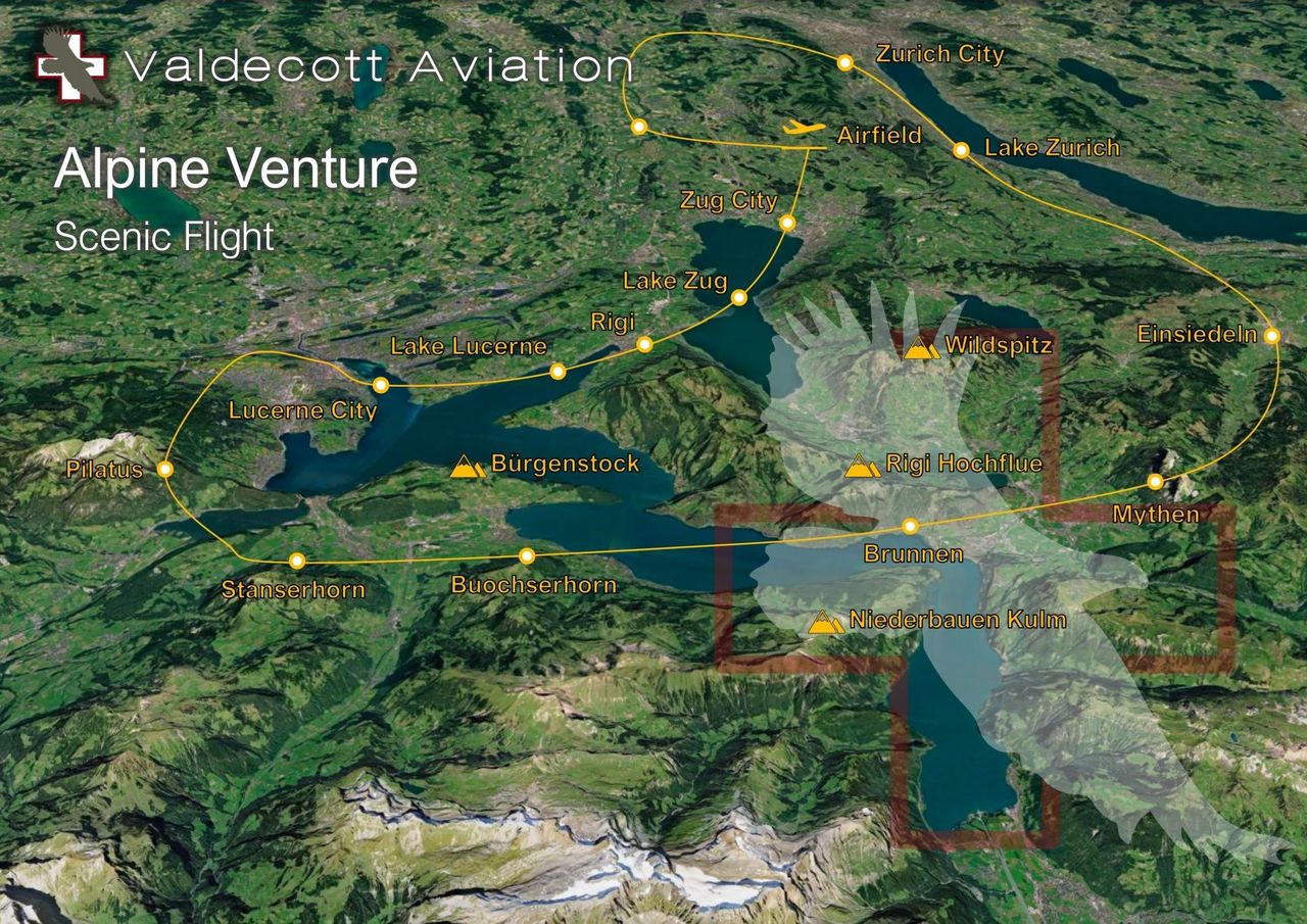 "Alpine Venture" 60 min Rundflug ab Hausen am Albis