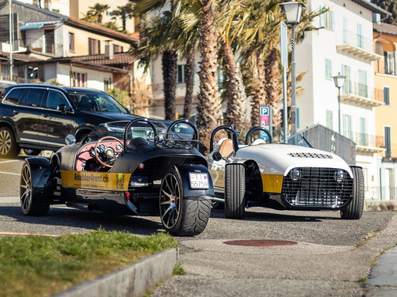 Lugano: Fahrt mit einem 3 rädrigen Vanderhall (Roadster) ab Locarno