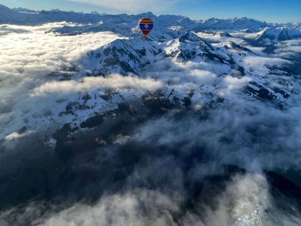 Ballon Flug Morgendämmerung ab Château-d'Oex