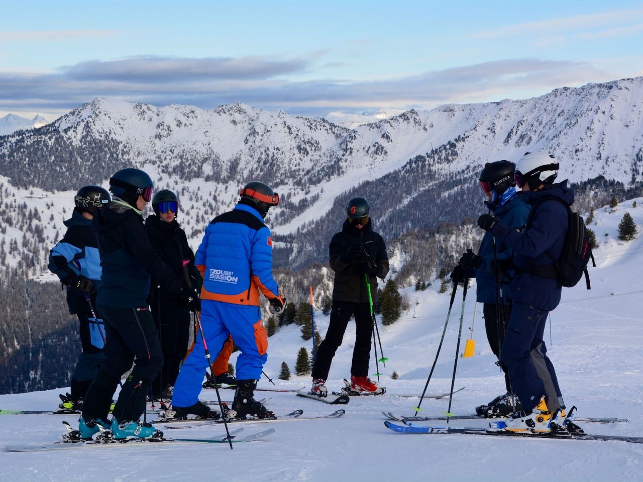 Skischule Gruppe für Erwachsene in La Tzoumaz