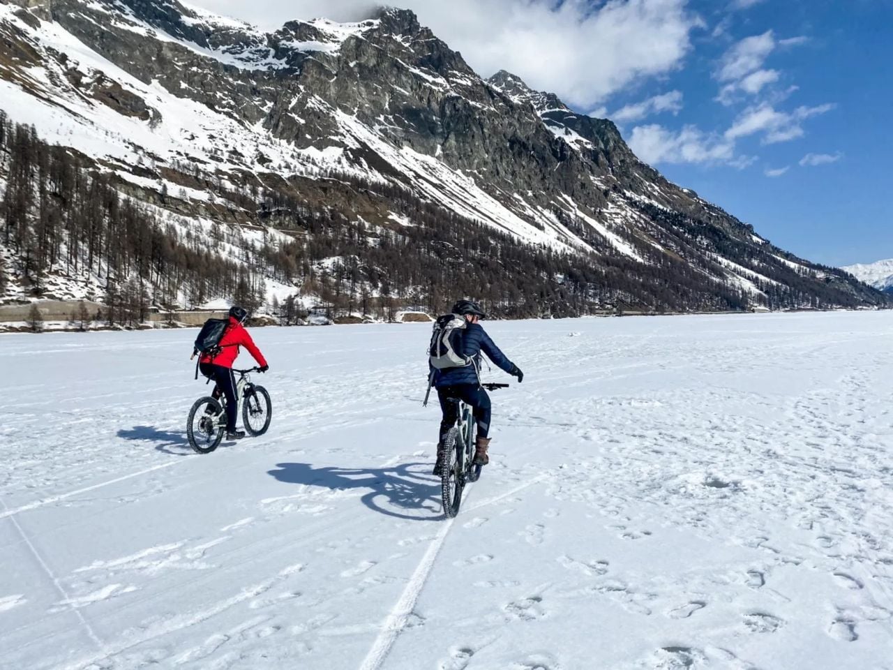 Winter Bike Tour with Ice Fishing from St. Moritz