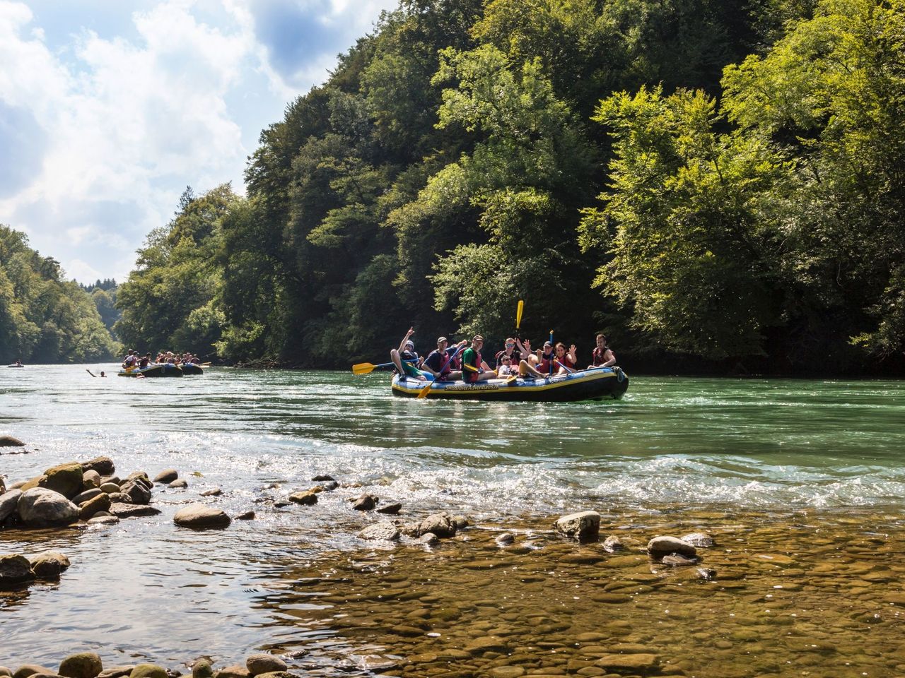 Schlauchboot Halbtagestour Reuss von Bremgarten nach Mellingen 