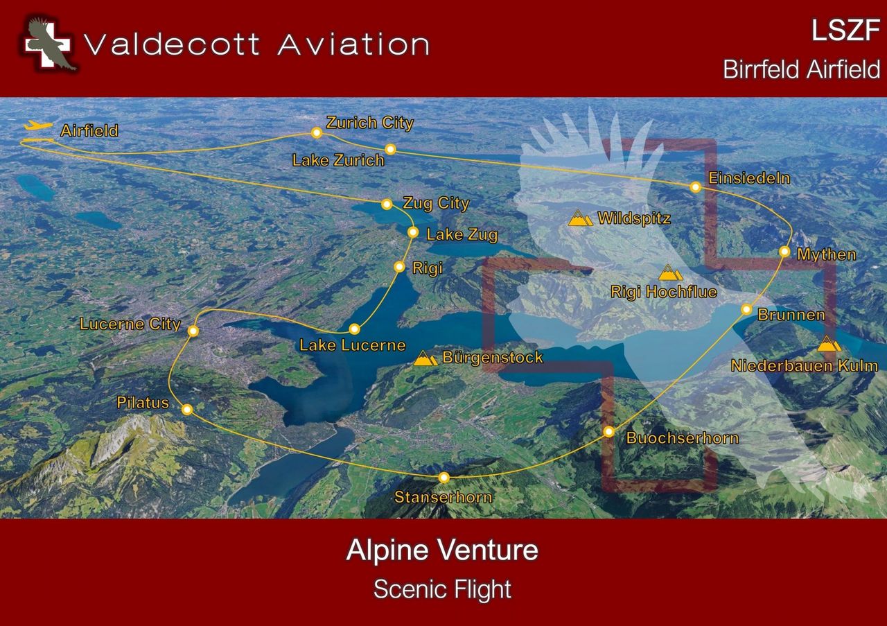 "Alpine Venture" 60 min Rundflug ab Birrfeld Airfield
