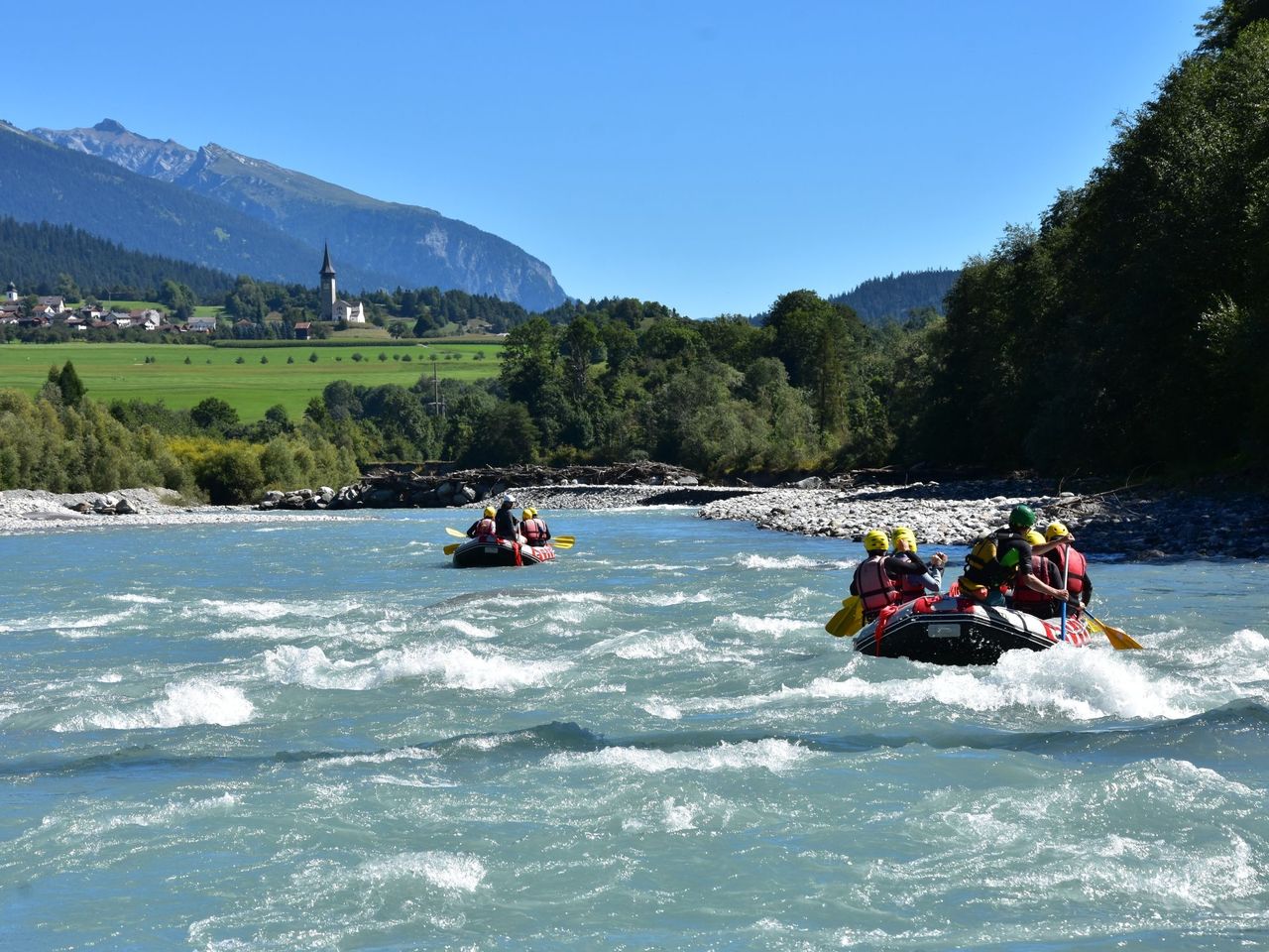 Rafting halber Tag Vorderrhein ab Ilanz