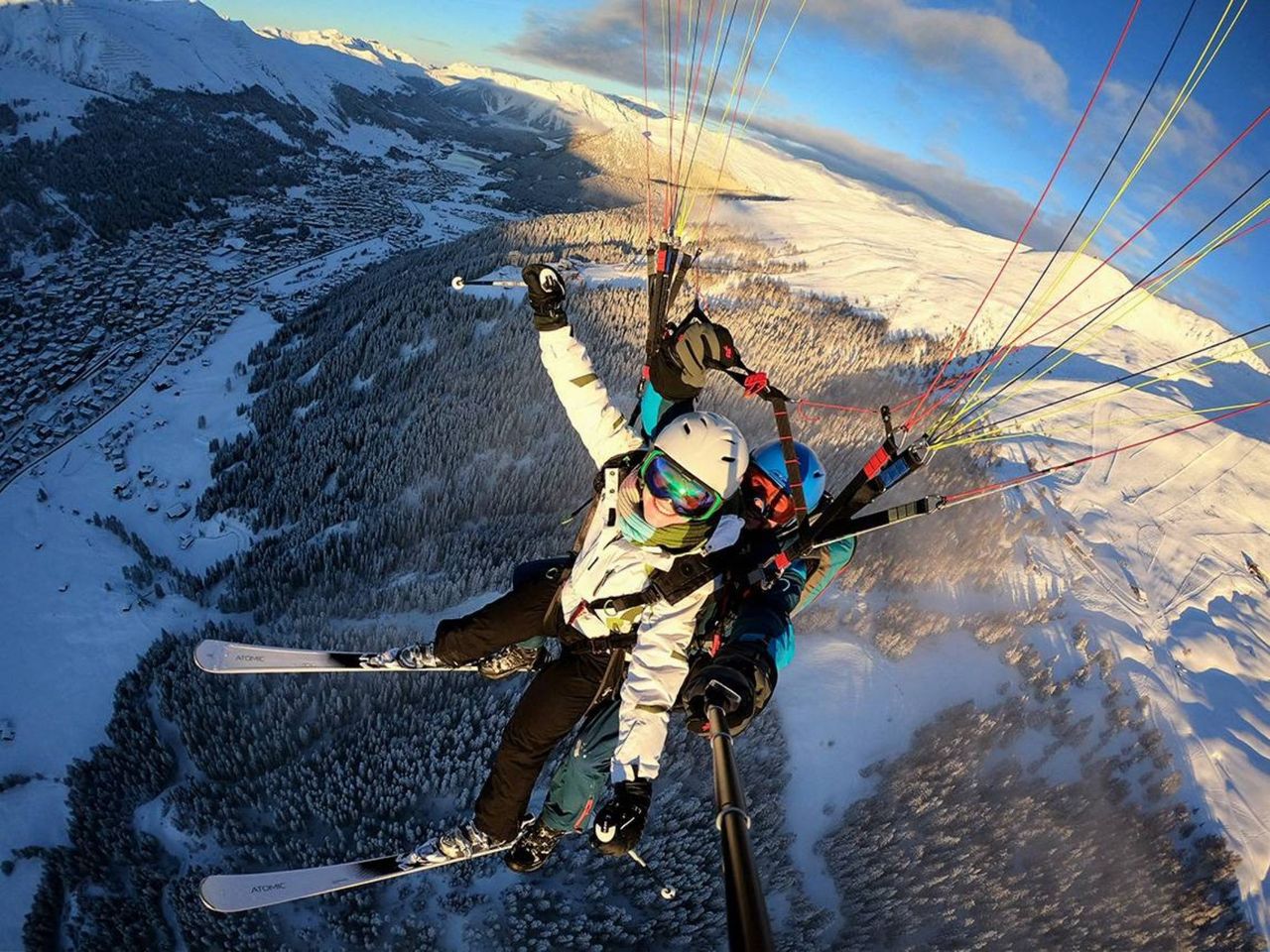 Ski and Fly Klosters from Gotschnagrat