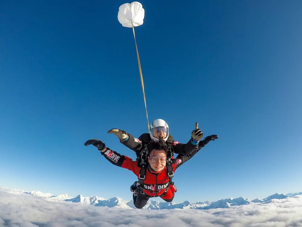 Jungfrauregion Fallschirmspringen aus dem Flugzeug