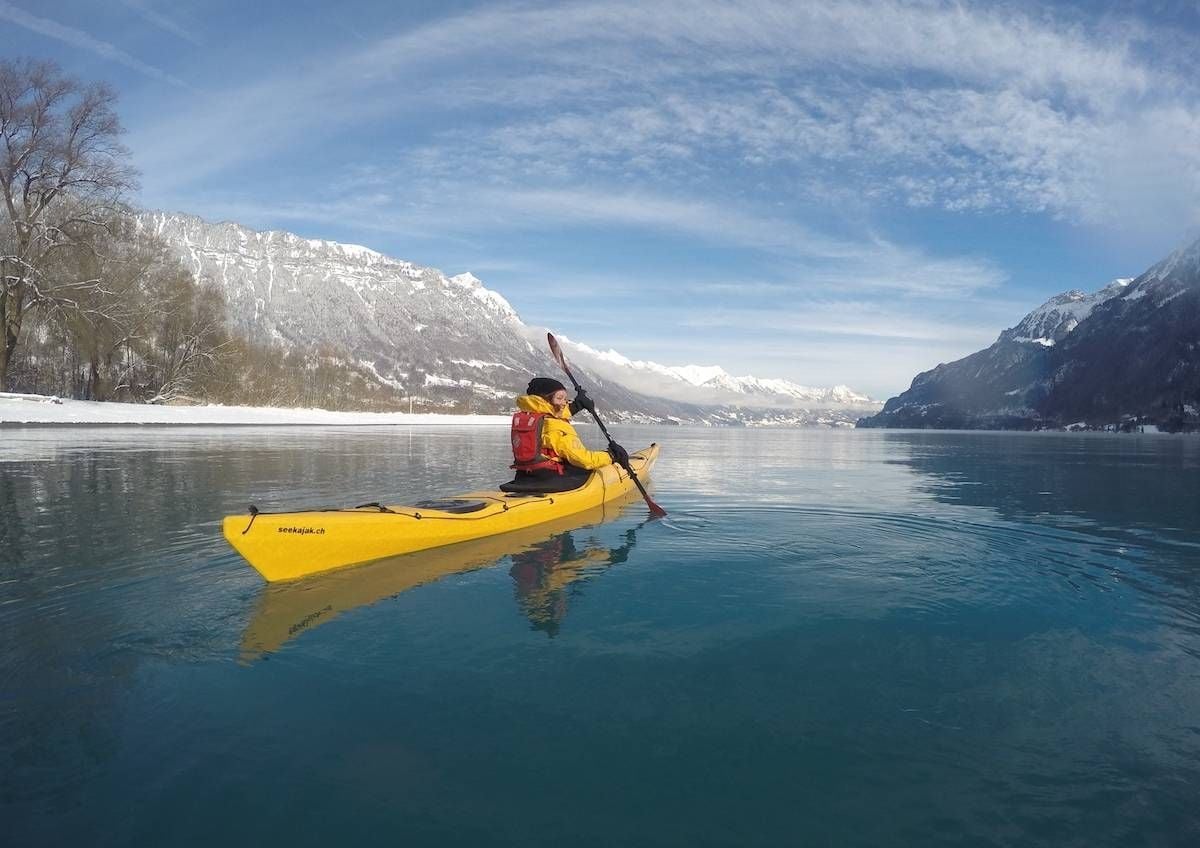 Kajak Tour im Winter auf dem Brienzersee