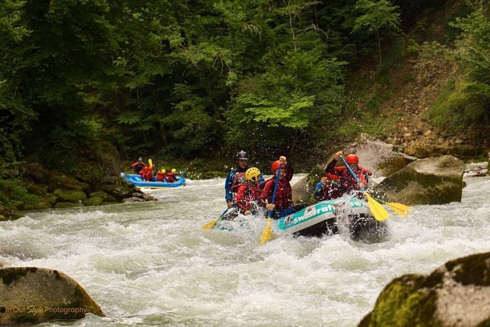 Rafting Chateau d'Oex auf der Saane von Saanen/Gstaad nach Chateau d'Oex