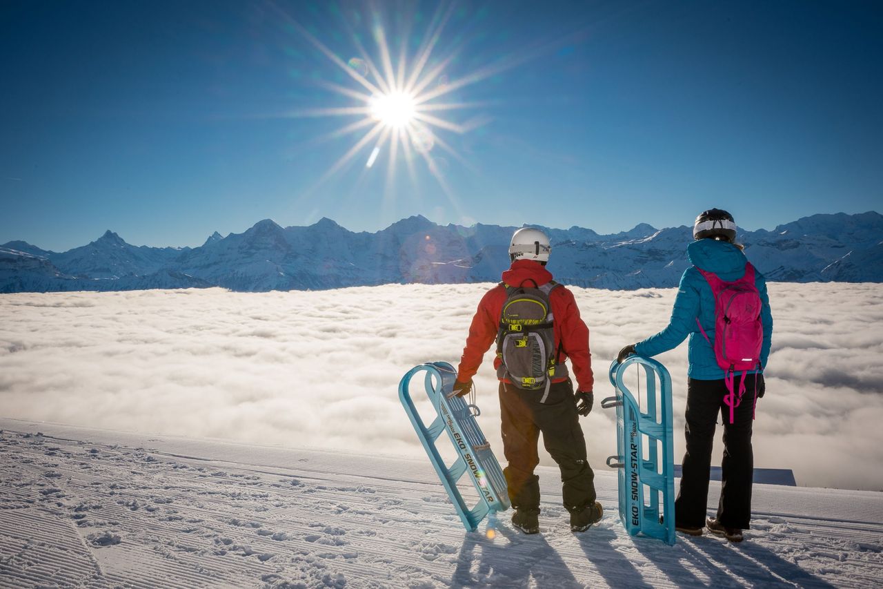 Niederhorn Schlitteln Tageskarte inkl. Schlittenmiete Ticket ab Interlaken