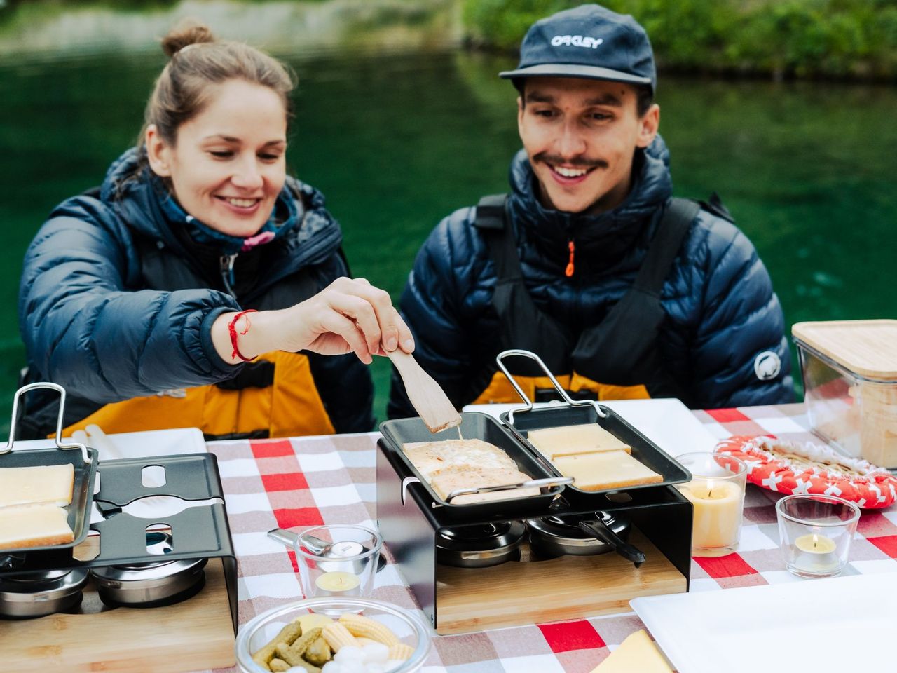 Raclette auf dem See im Engadin