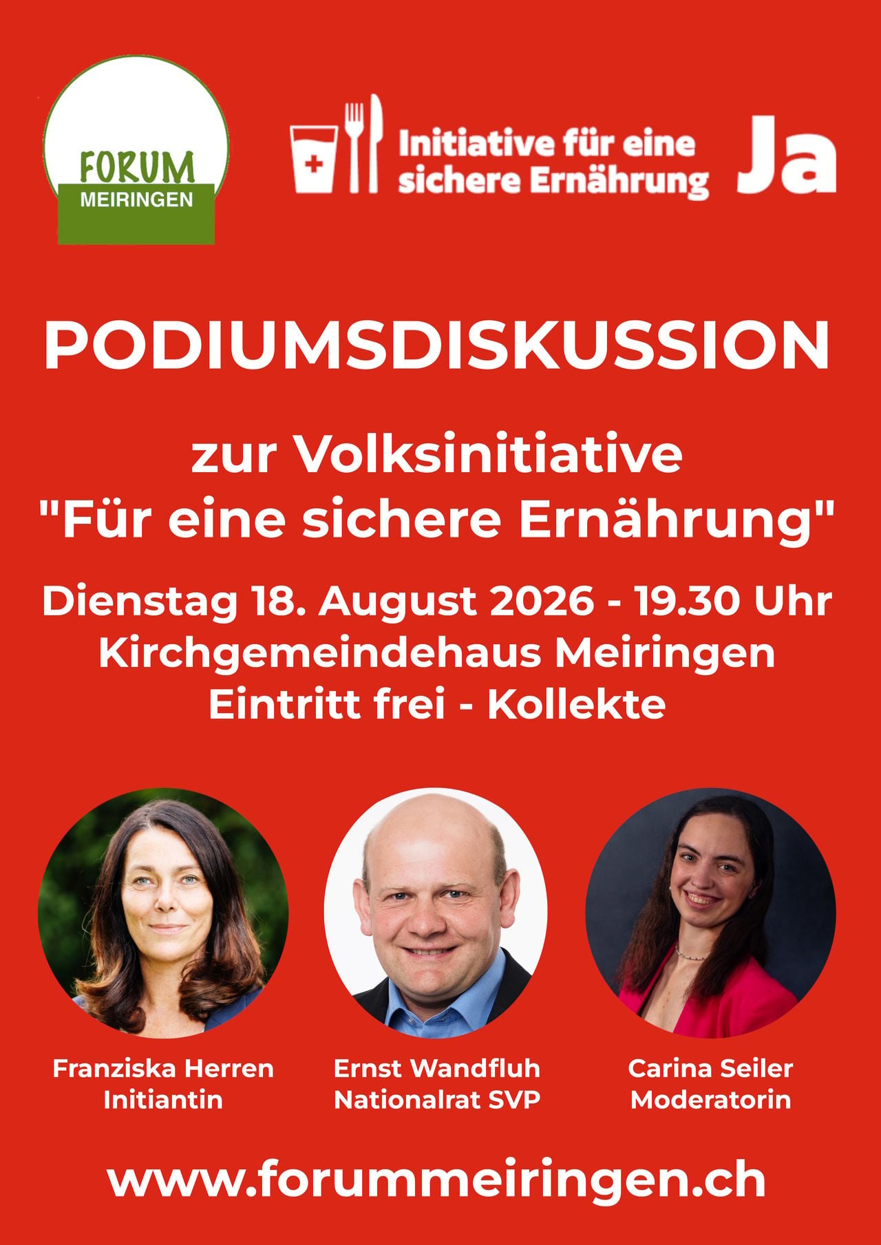 Podiumsdiskussion zur Abstimmung der Initiative für eine sichere Ernährung
