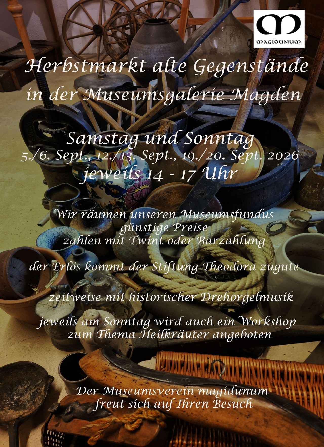 Herbstmarkt in der Museumsgalerie magidunum in 4312 Magden