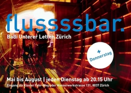 flussssbar ~ Open-air Bar at Zurich's swimming pool on the river limmat