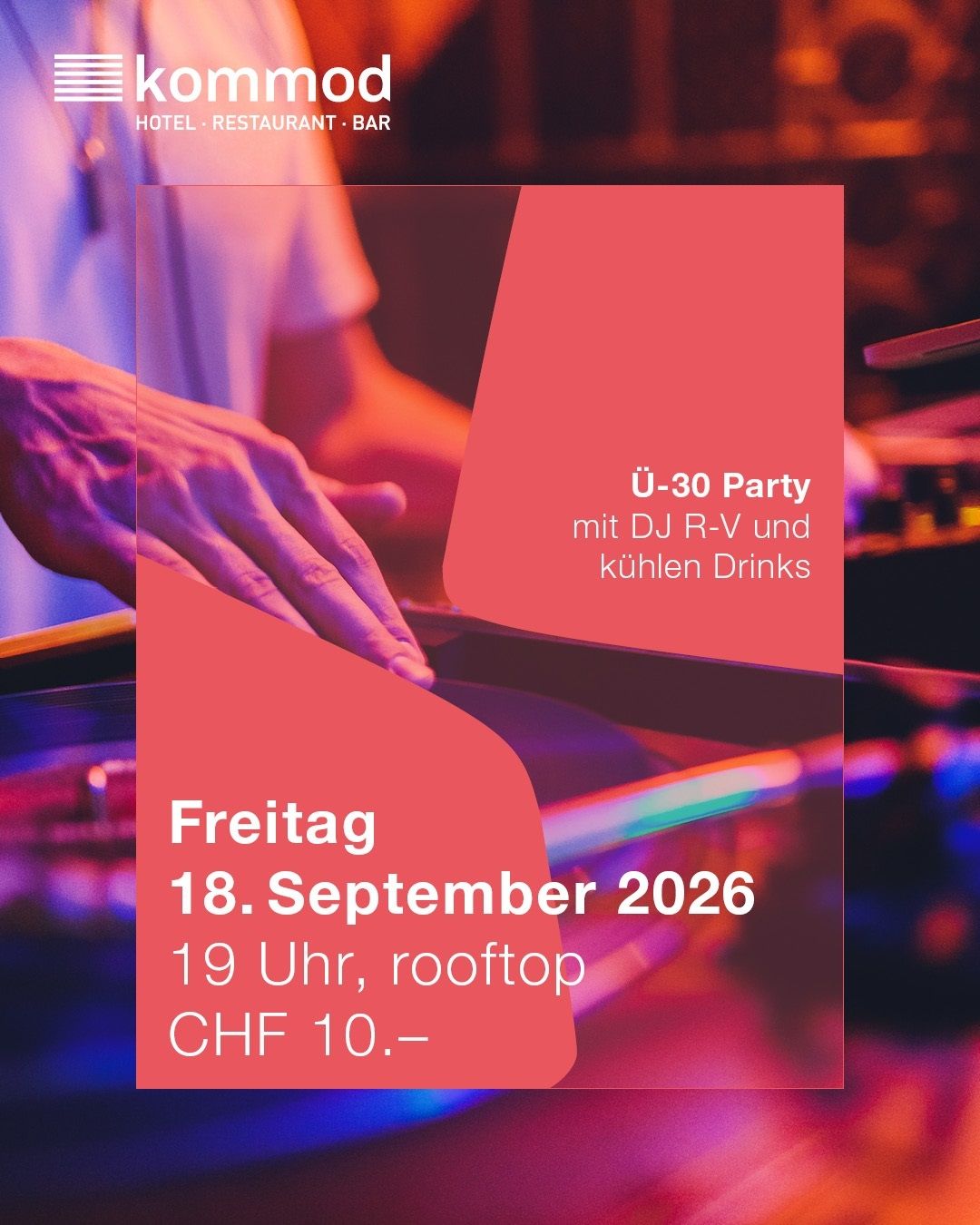 Ü-30 Party mit DJ R-V auf dem Rooftop