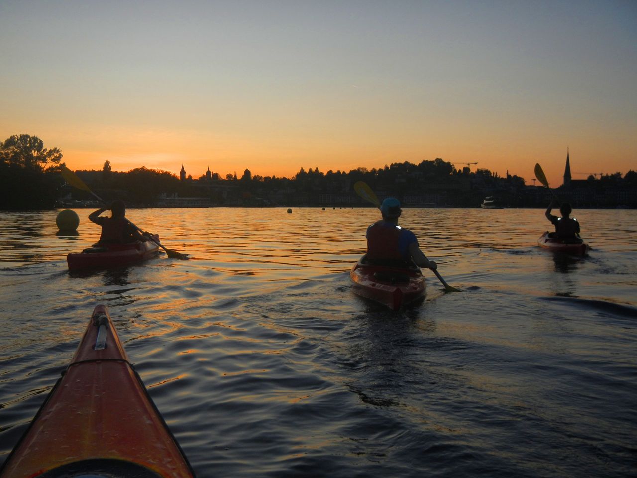 Sunset paddling Lucerne