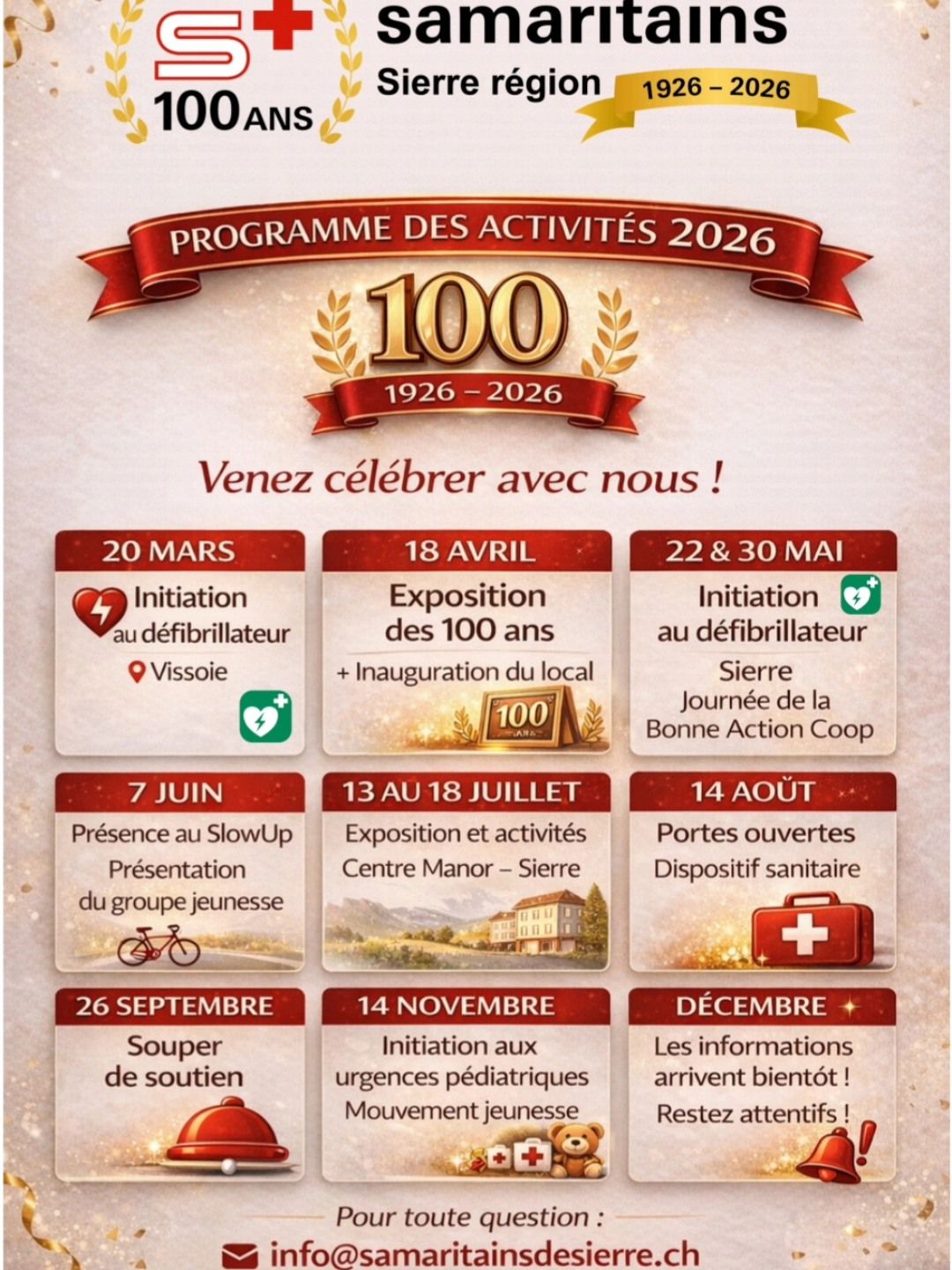 Journée des 100 ans Section Samaritain Sierre régions