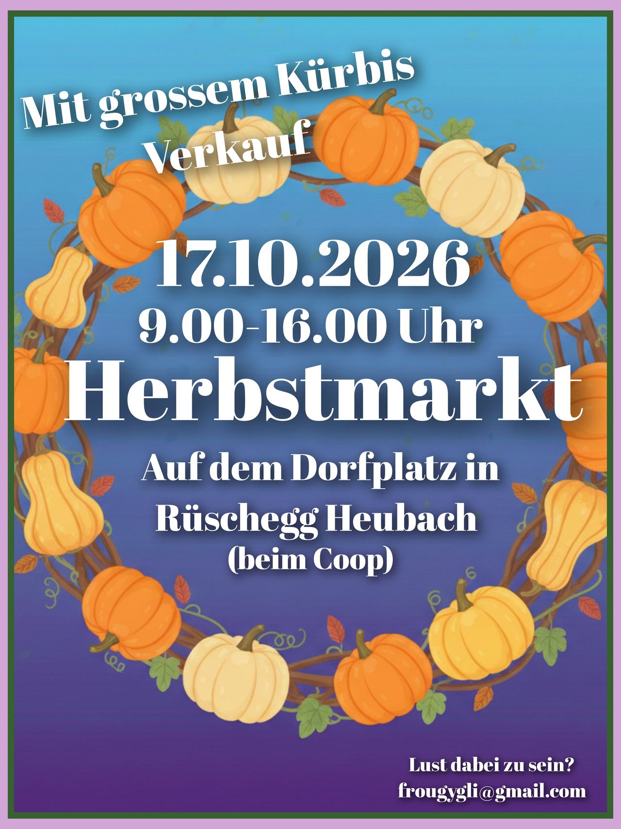 Herbstmarkt mit Kürbisverkauf