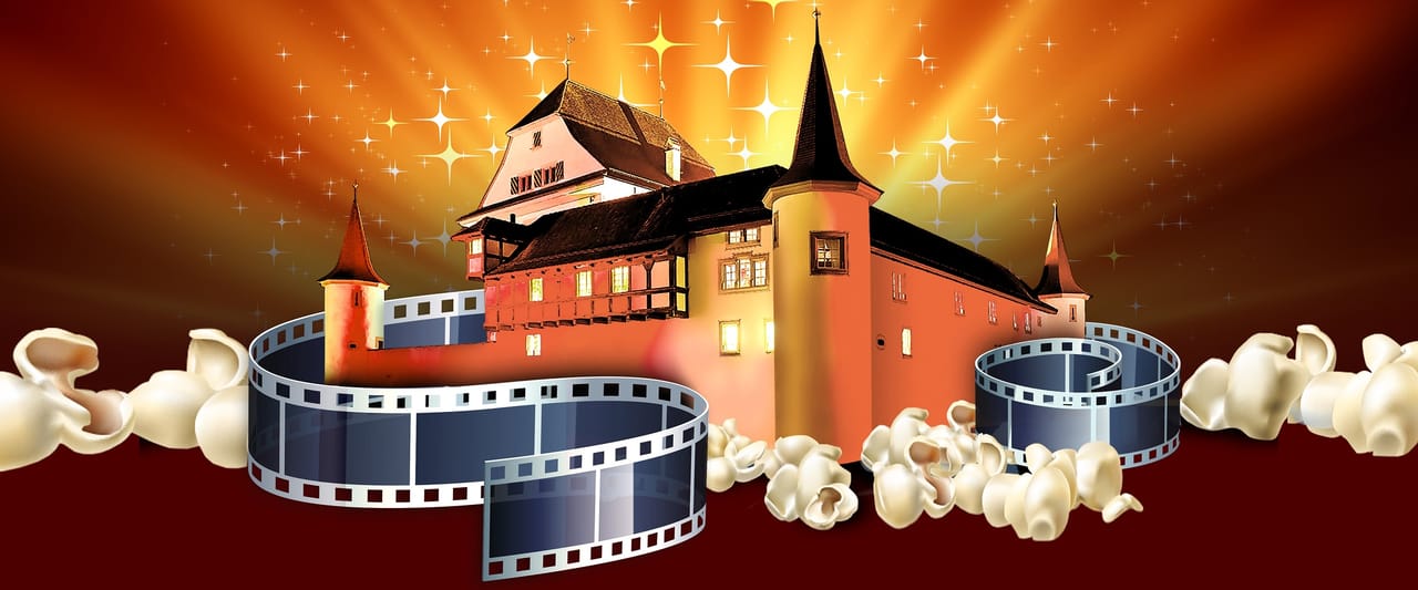 Open air cinema in the moated castle Wyher