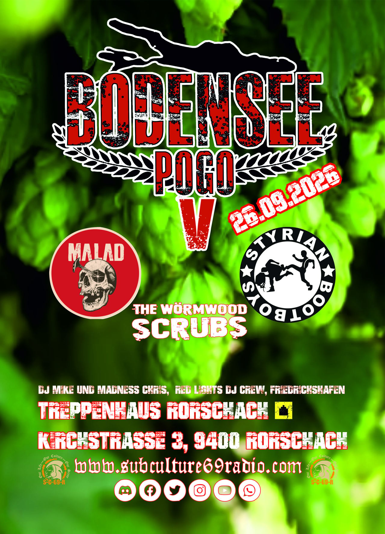 BODENSEE POGO V: MALAD (NL) + STYRIAN BOOTBOYS (AT) + THE WÖRMWOOD SCRUBS (DE)