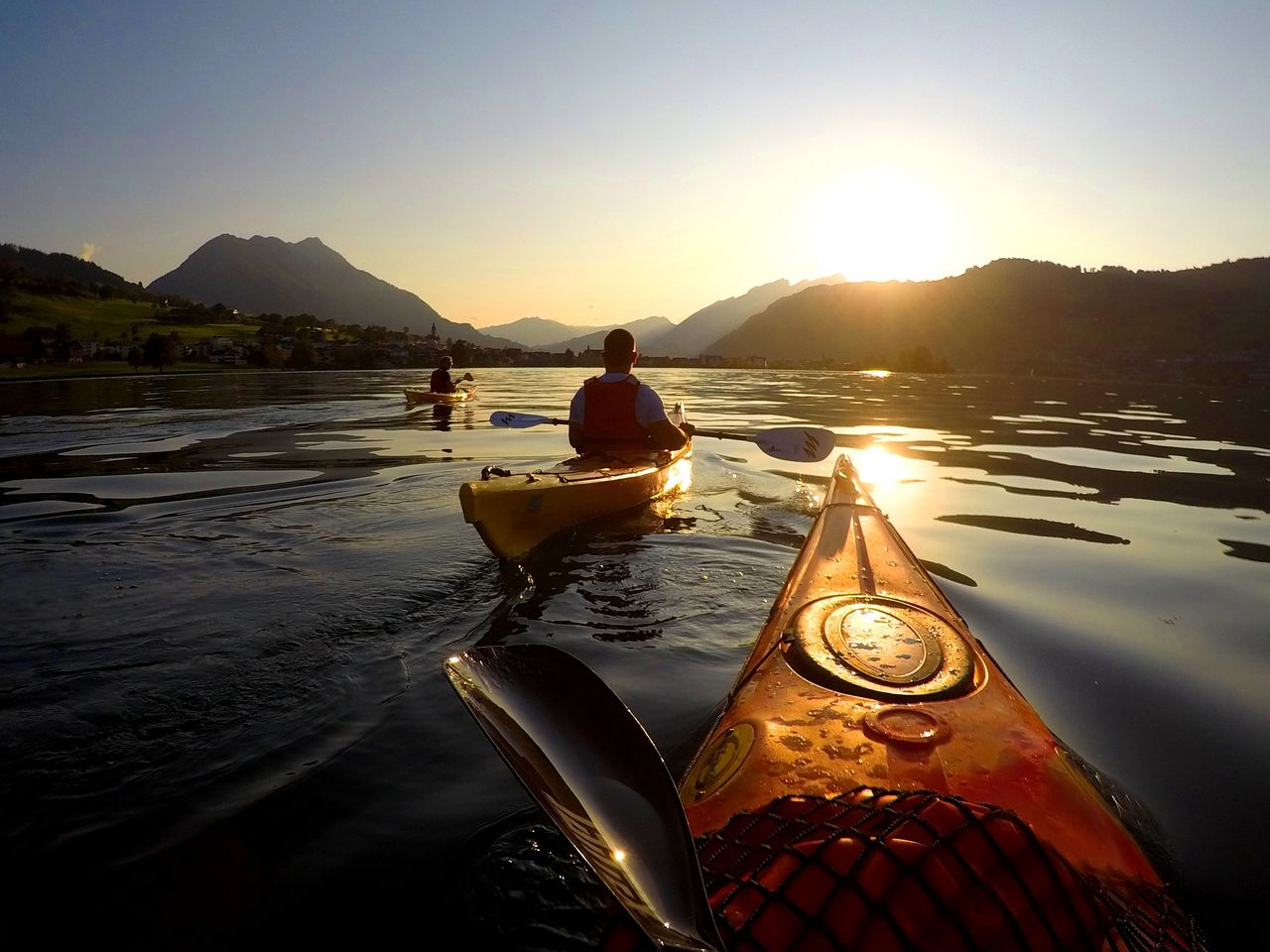 Sunset paddling Buochs