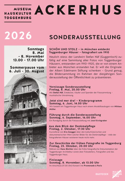 Special exhibition at the Ackerhus SCHÖN UND STOLZ Toggenburg houses