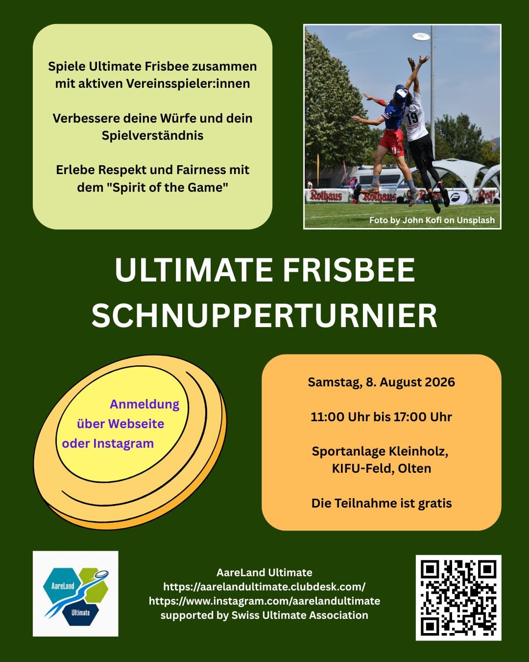 Ultimate Frisbee Schnupperturnier
