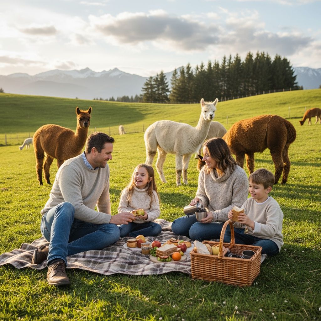 Picnic among alpacas