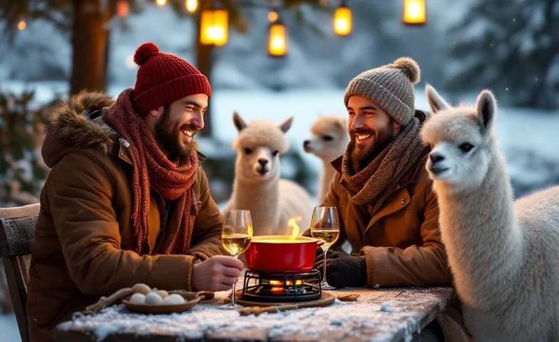Fondue inmitten Alpakas - Oetwil am See